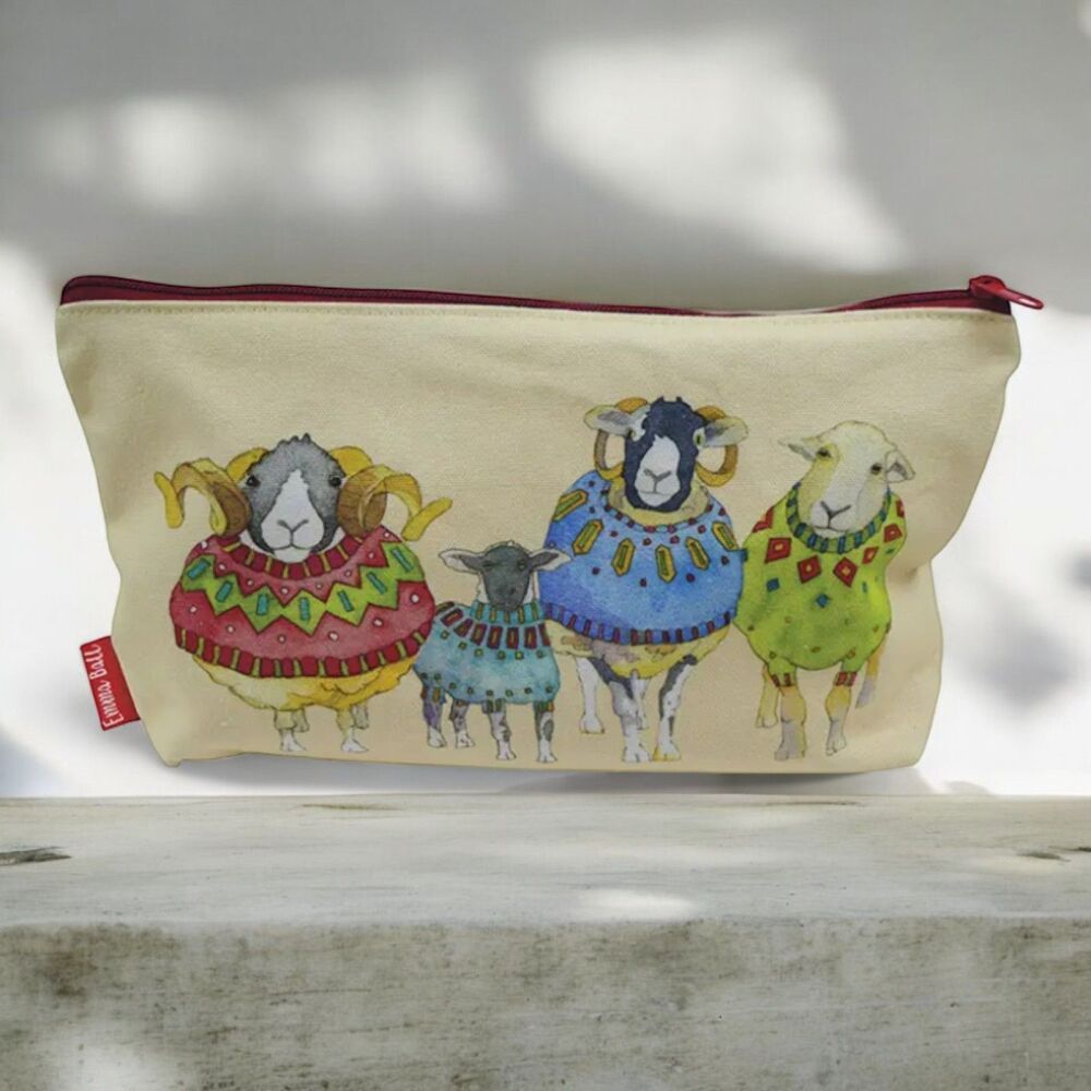 ZIPPED POUCH 'Sheep in Sweaters' Design
