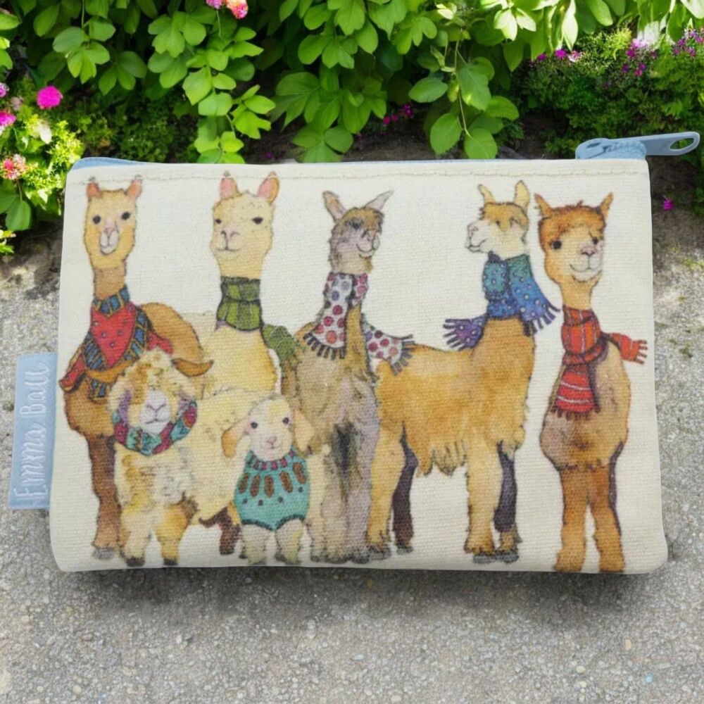 ZIPPED COIN PURSE Alpaca and Friends Design