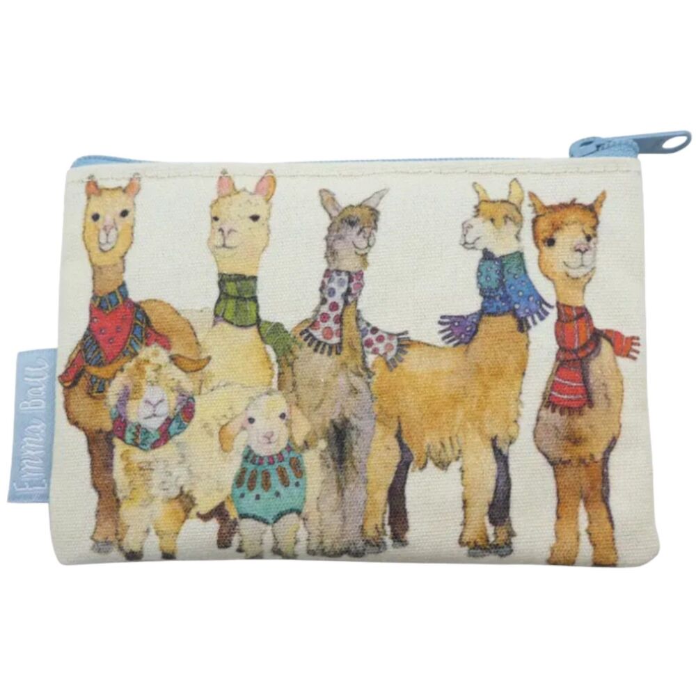 ZIPPED COIN PURSE Alpaca and Friends Design
