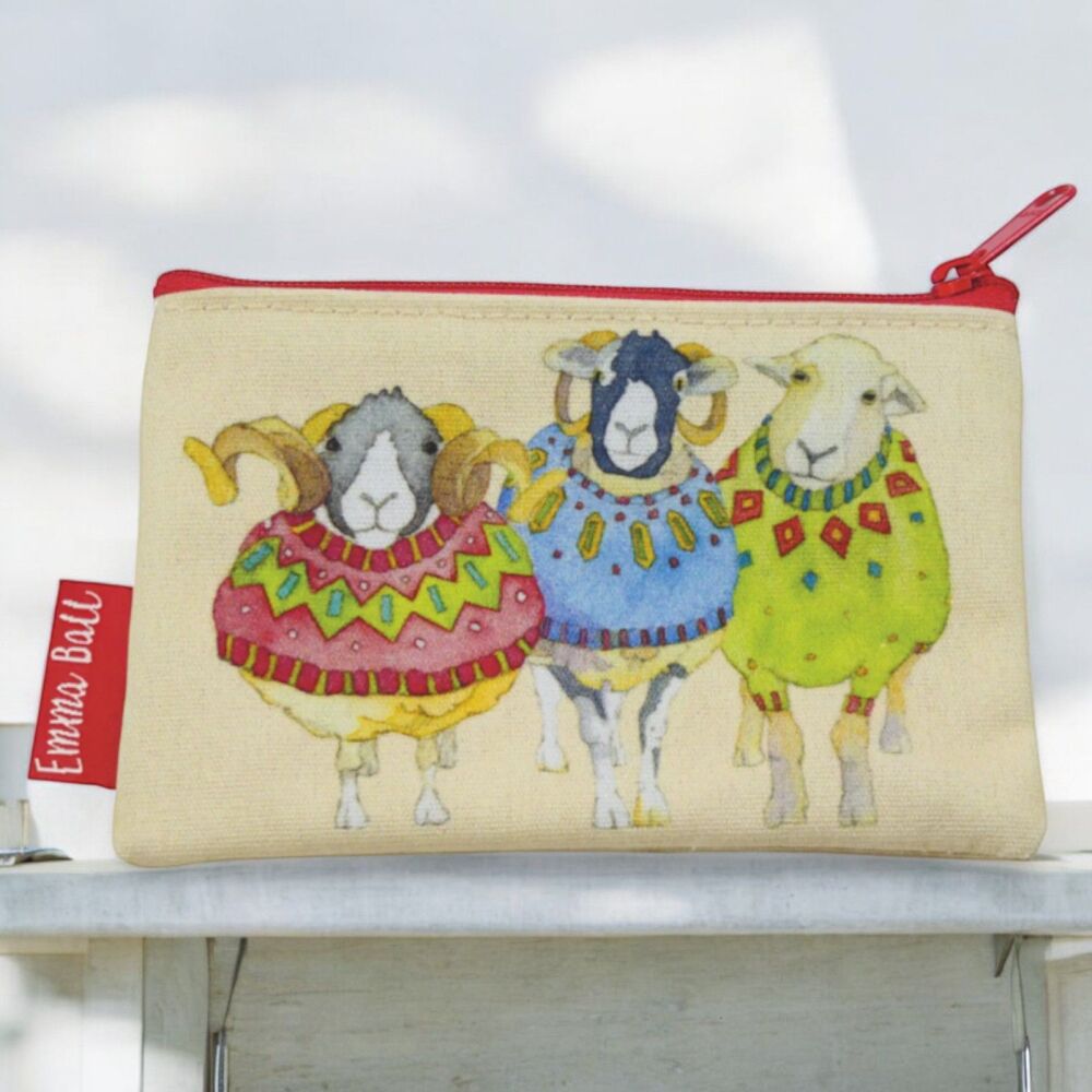 ZIPPED COIN PURSE Sheep in Sweaters Design