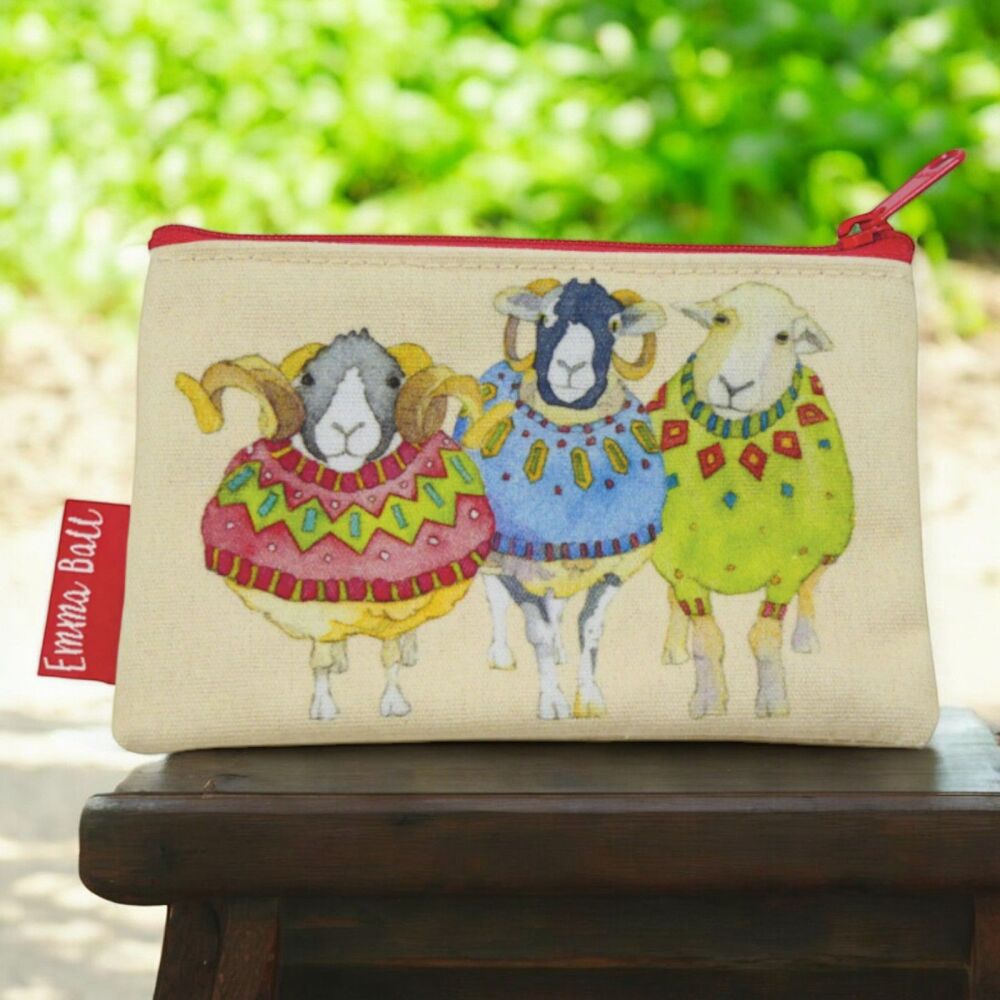 ZIPPED COIN PURSE Sheep in Sweaters Design