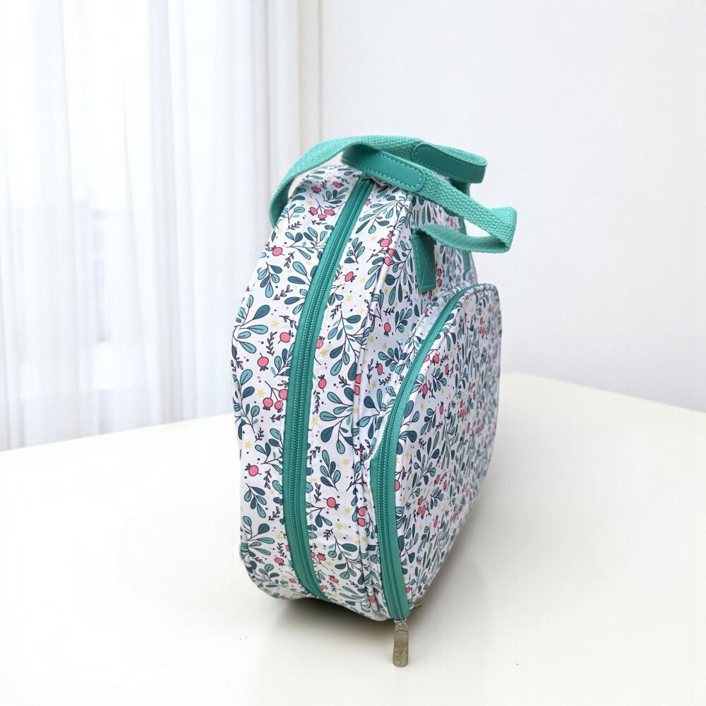 Circular Embroidery Hoop Bag Pretty Turquoise Pattern