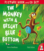 the monkey with a bright blue bottom