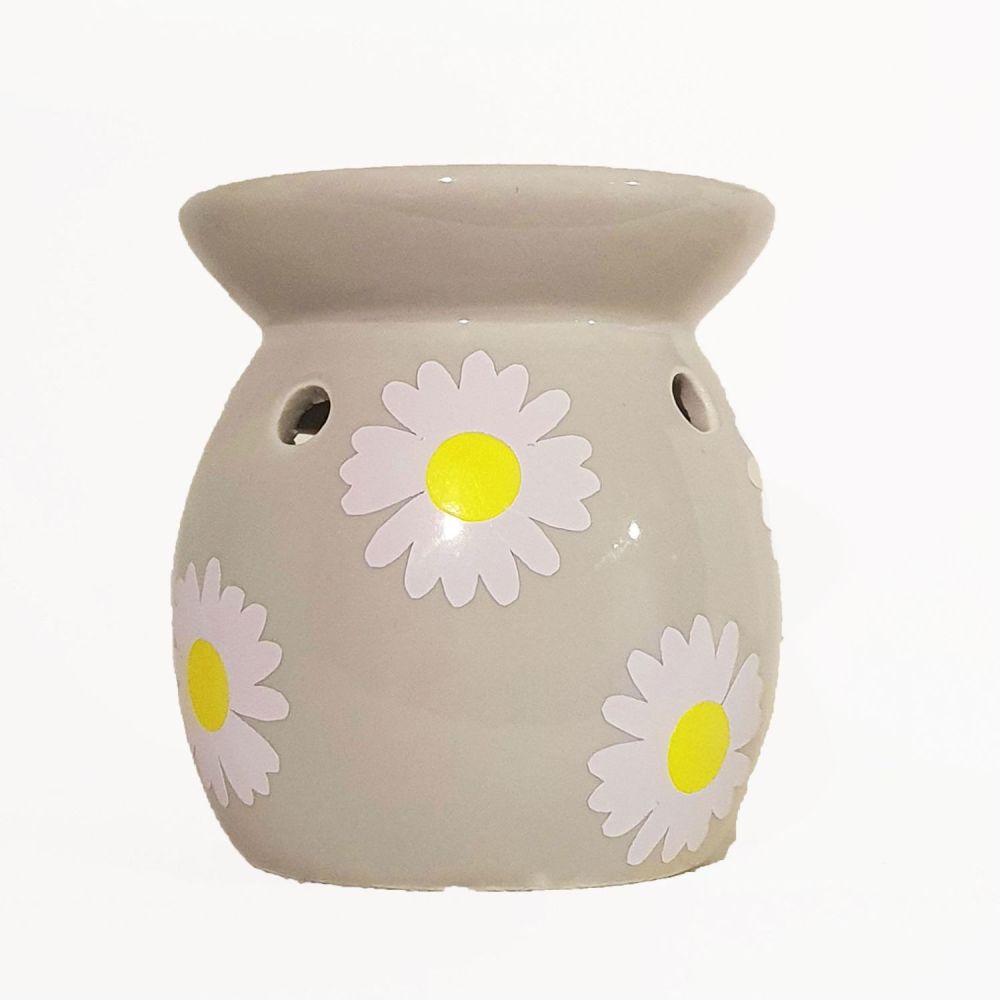 Daisy Wax Burner, Grey Oil Burner Flower Design, Daisies