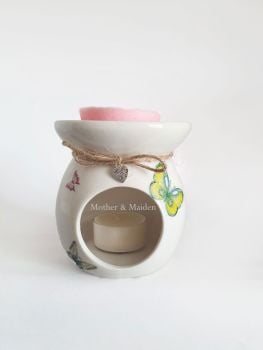 Butterfly Design Hand Decorated Oil Burner Wax Warmer