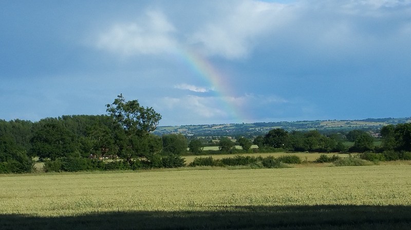 rainbow over glamping