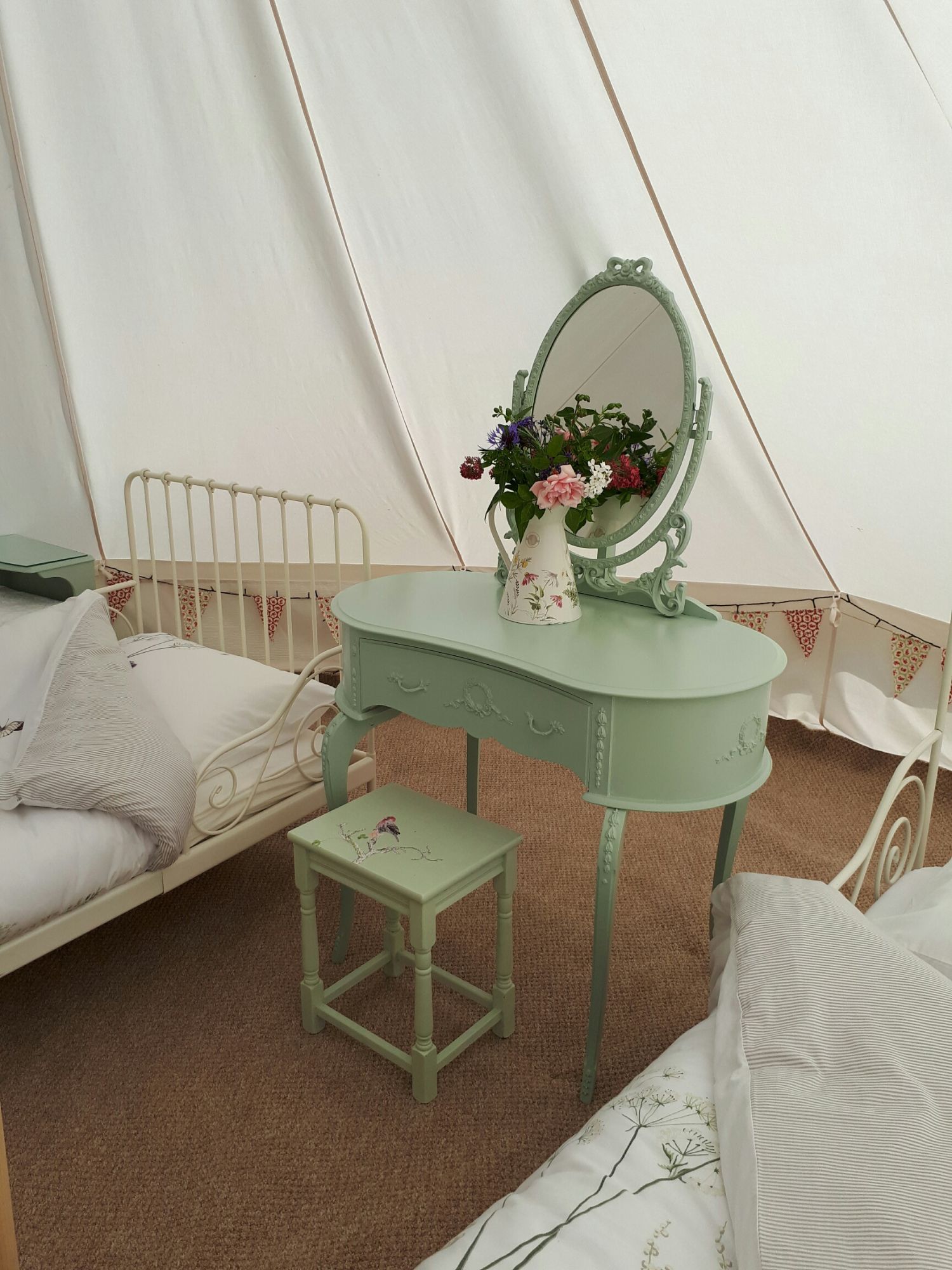 Mother hen glamping tent interior