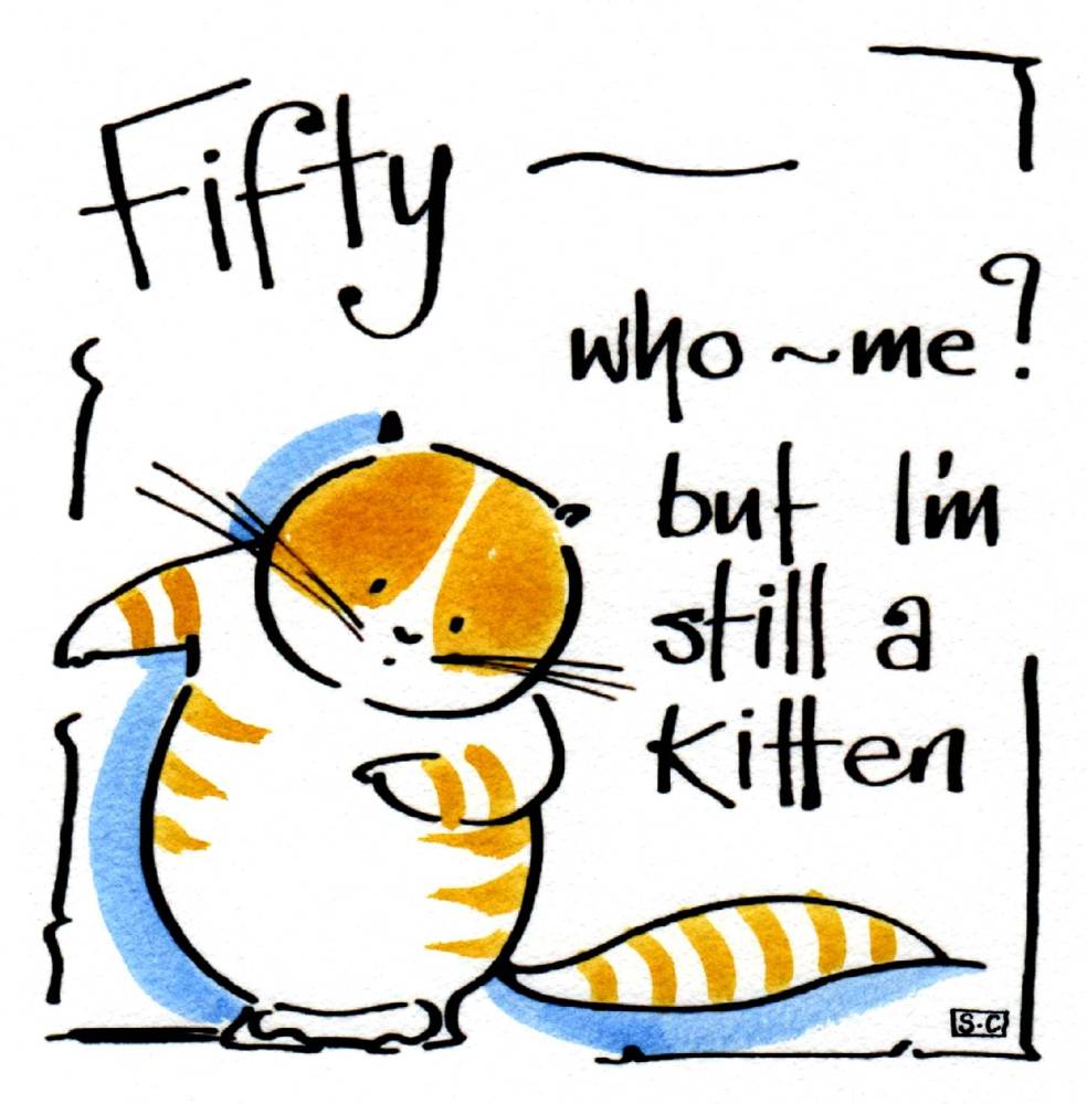 Funny 50th Birthday Card For Her | 50 - Who Me? I'm Still A Kitten