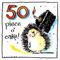 50th Birthday Hedgehog Card  - A Piece O' Cake!