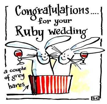 Ruby Wedding Anniversary Card - Celebrate 40 years of love and laughter with our Ruby wedding cards!