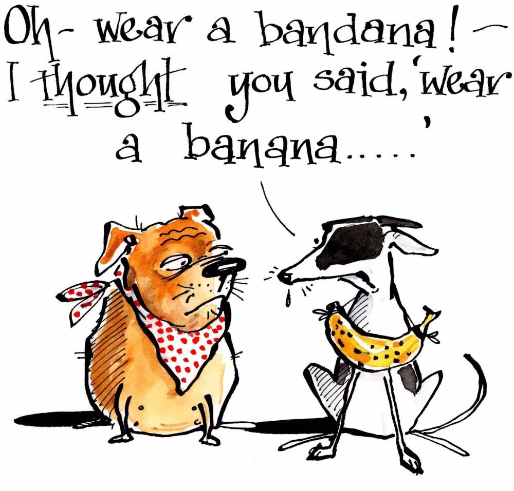 Card with two dogs  -  A Bandana