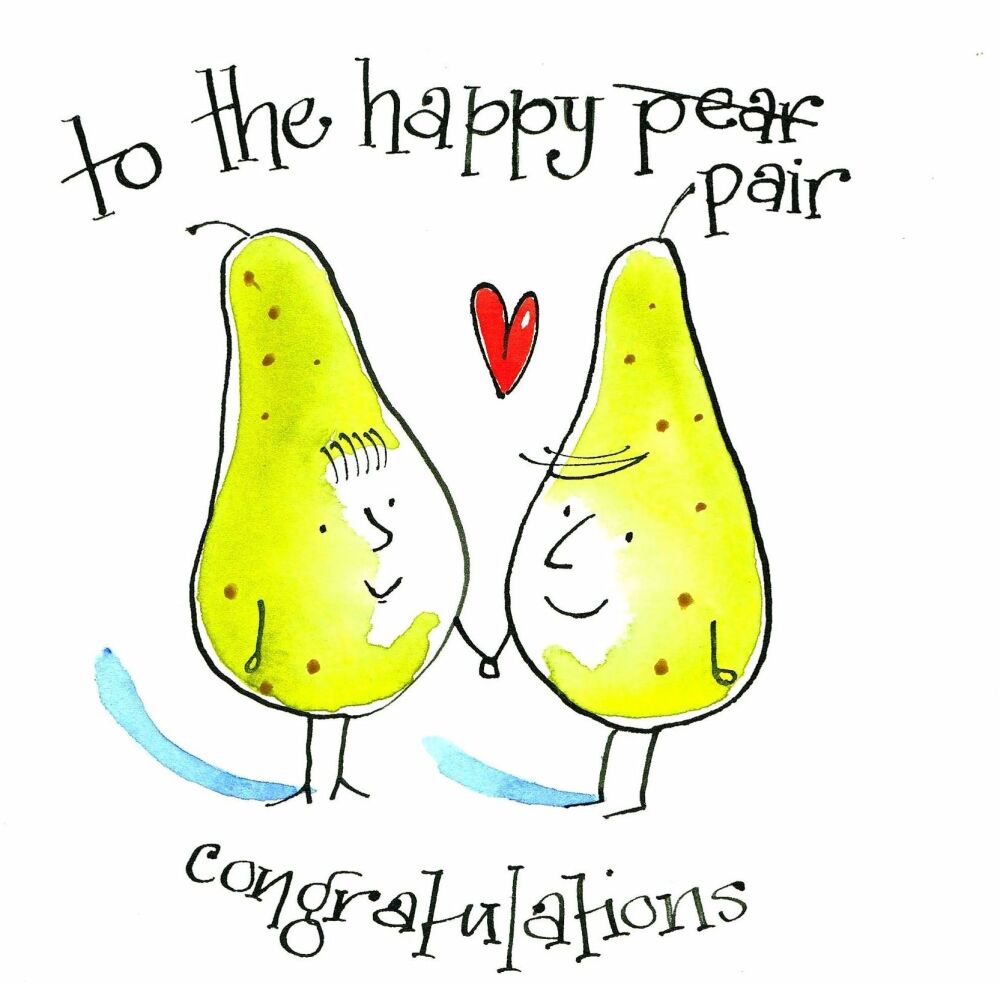 Wedding & Engagement Card Picture of 2 pears  caption:The Happy Pear