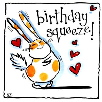 Rabbit  Birthday 'Squeeze' Card