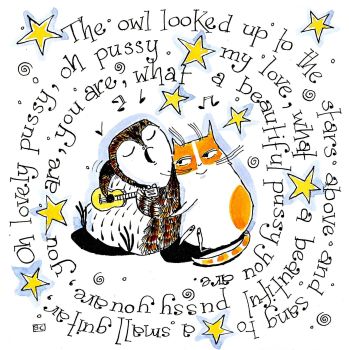 Owl & Pussy Cat Poem Card - Ideal for those romantic occasions