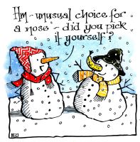 Christmas Card Humour - Unusual Choice For A Nose