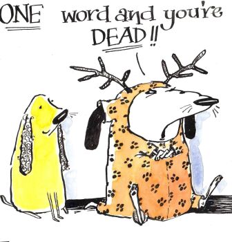 Doggy Christmas Card - One Word