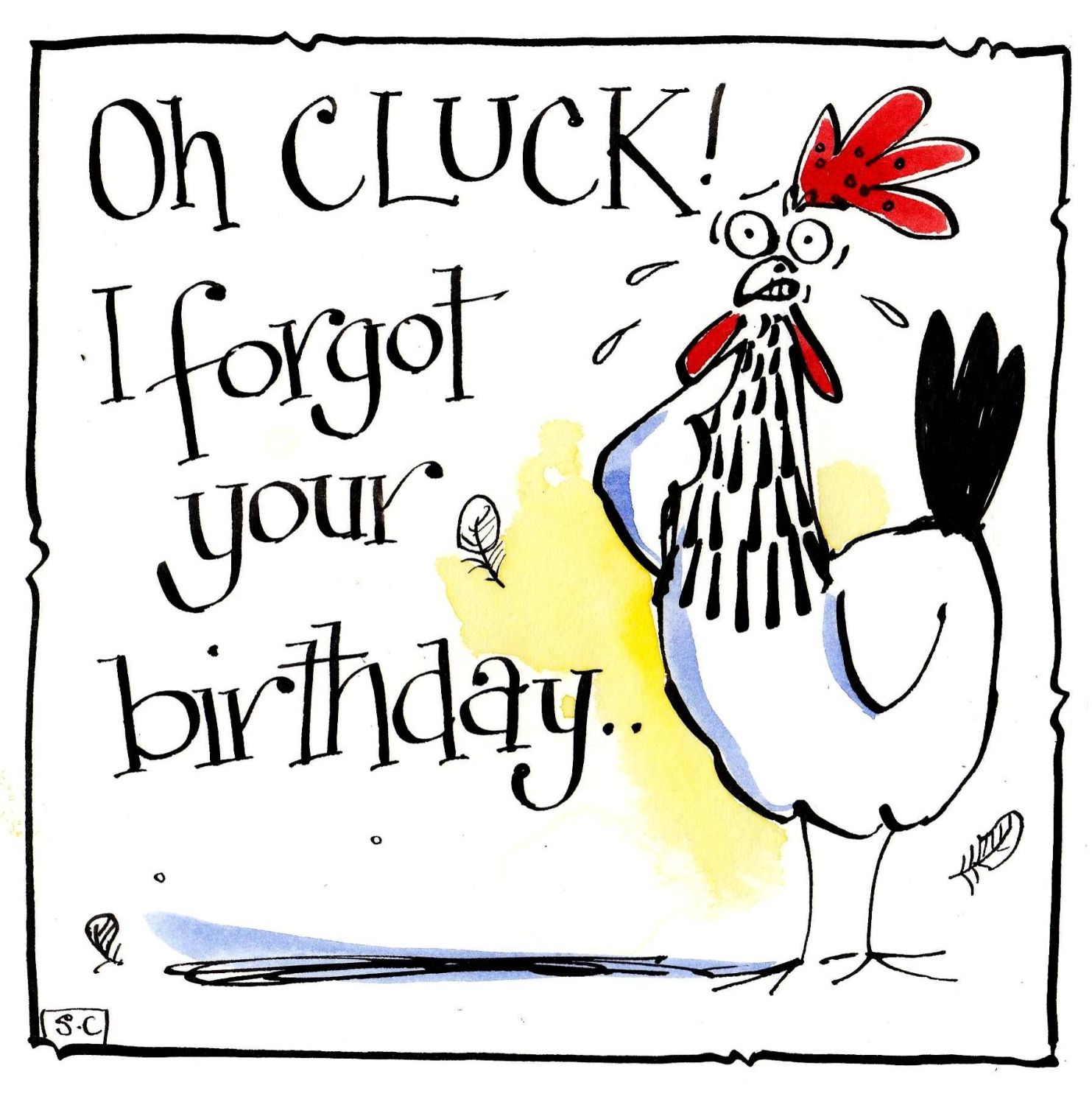Belated Chicken Birthday Cards | Stephen Cocker Cards