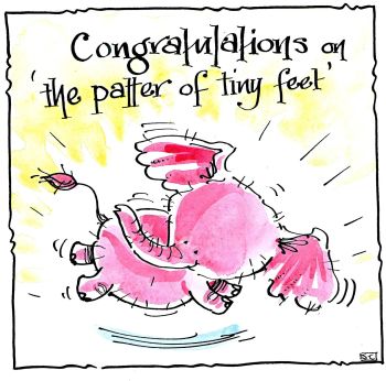 New Baby Card - The Patter of Tiny Feet