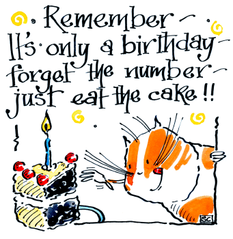  Cat Birthday Wisdom: Remember, It's Only A Birthday! With added CAKE