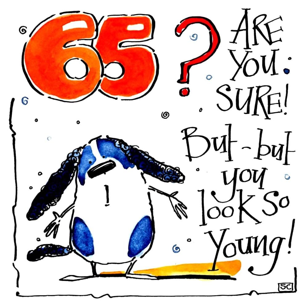 Funny 65th Birthday card. 65 Are You Sure? But - but you look so YOUNG!
