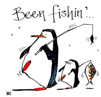Been Fishing - Penguin Angling Card