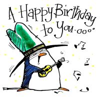 Happy Birthday - Penguin Serenade Card
