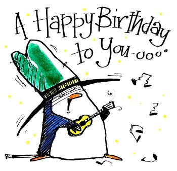 Happy Birthday - Penguin Serenade Card