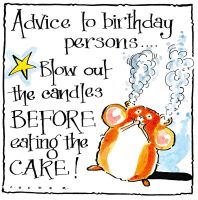 <!00500> Advice To Birthday Persons Card - Birthday card for all ages