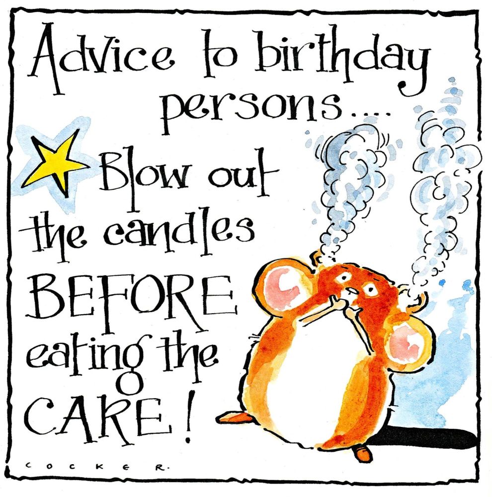  Hamster Birthday Card  -  Advice To Birthday Persons