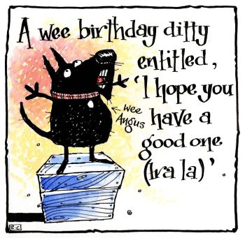 Scotty Birthday Card - Wee Angus - It's a birthday bash with a Scottish twist! Sure to bring a smile to anyone's face.