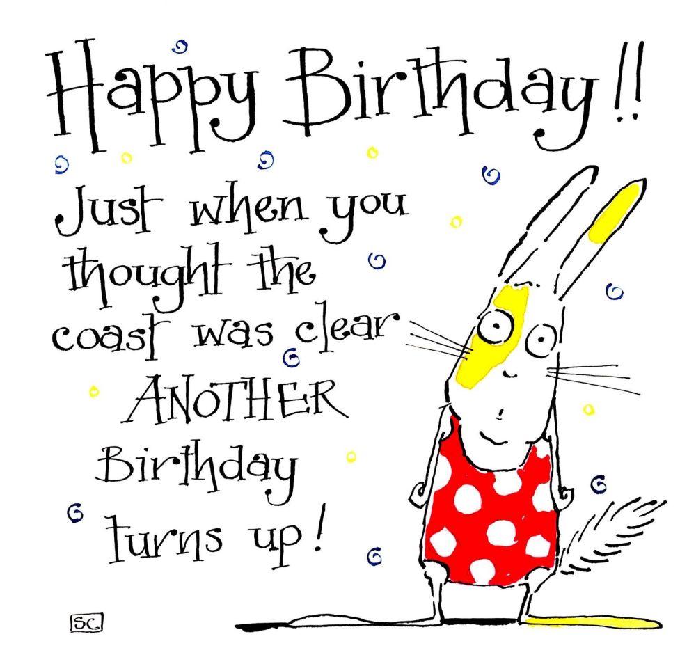 Happy Birthday - Amusing rabbit.  Caption:Just When You Thought The Coast w