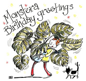 Monstera Birthday Card - House Plant Celebrations