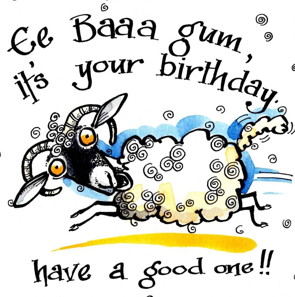 <!00100>Yorkshire Birthday Card - Ee Baa Gum It's Your Birthday with cartto