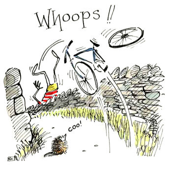 Cycling Mishap Greeting Card - Birthday, Get Well, Congratulations