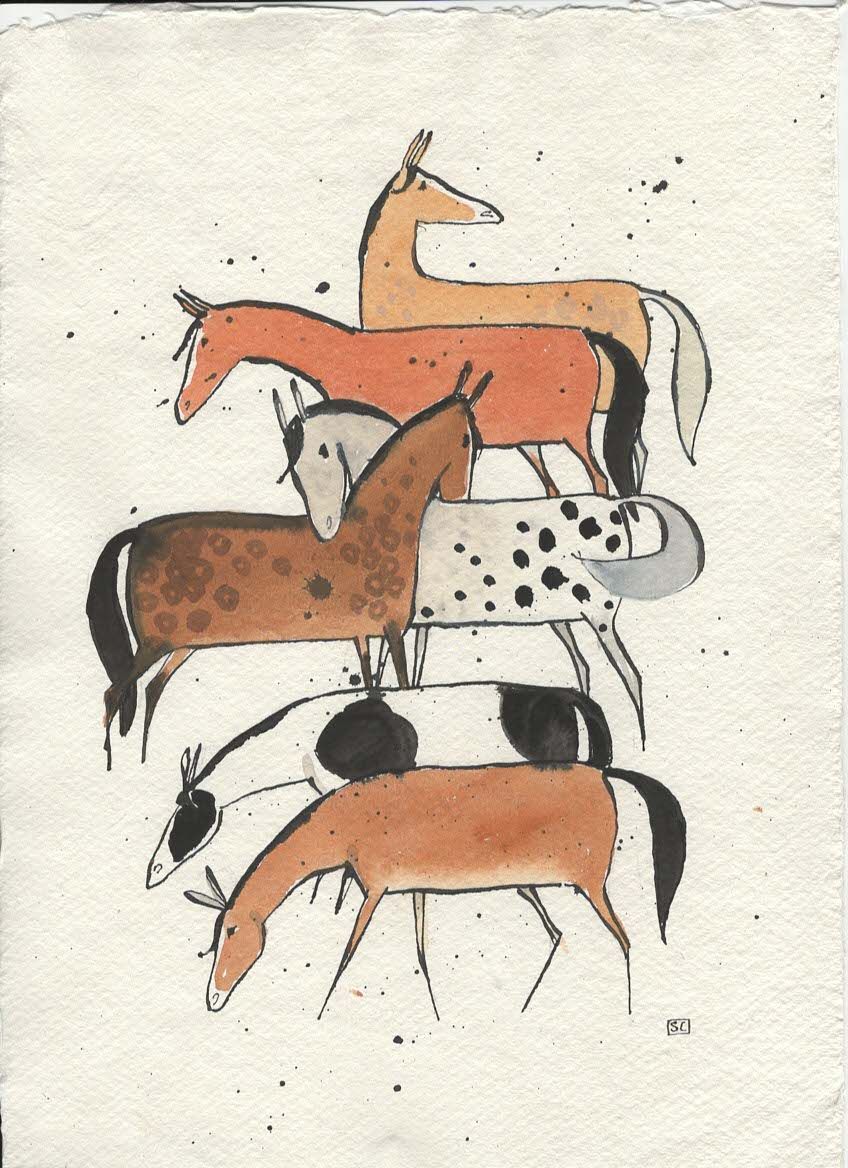 Coloured Stylised Horse Drawing