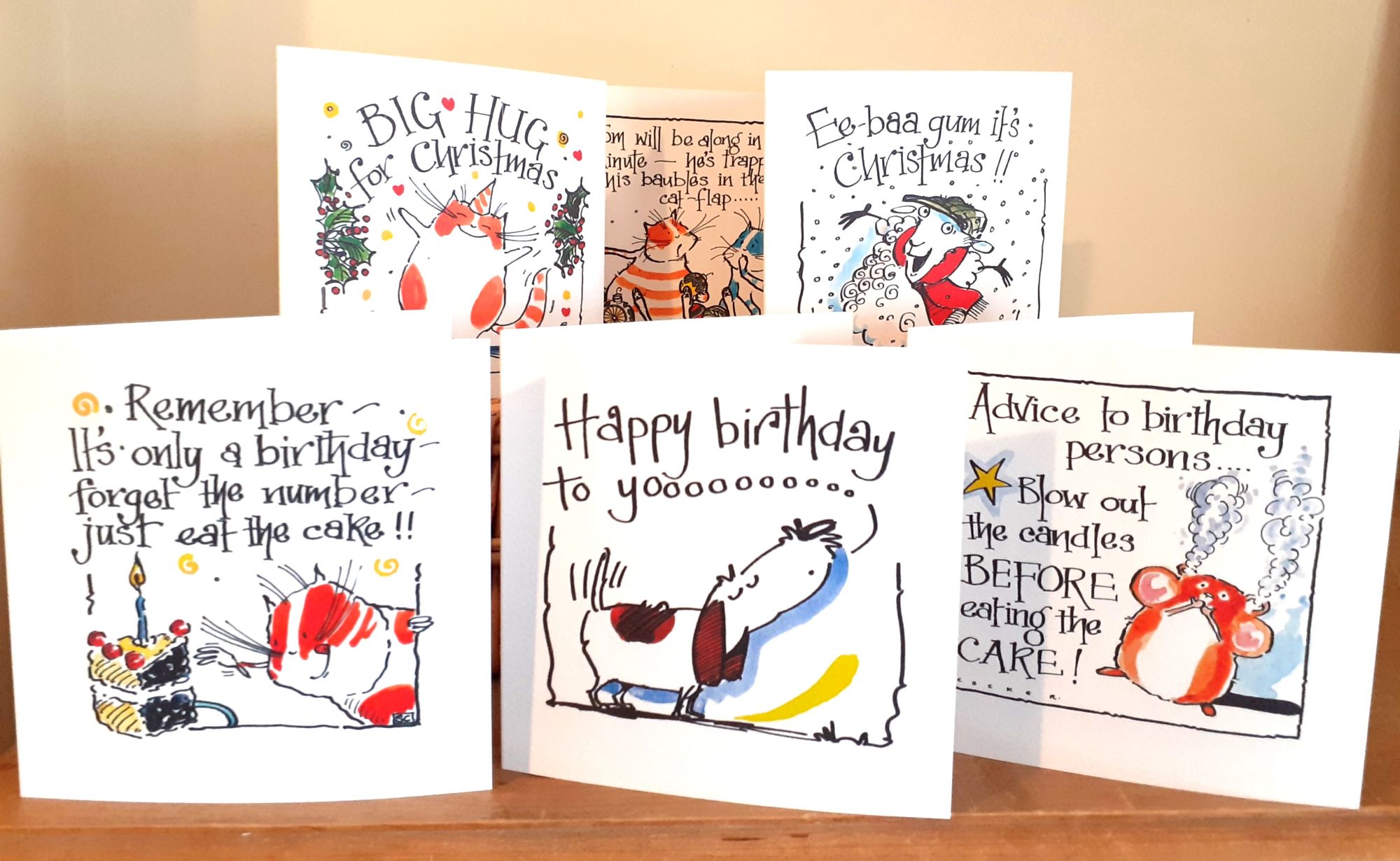 a selection of funny cards made in the UK