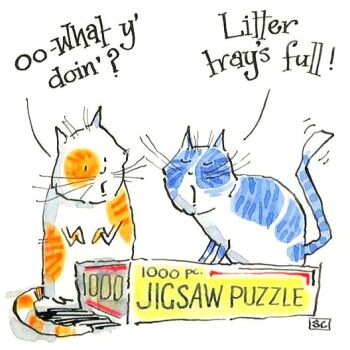 Cat Jigsaw Puzzle Card  - Birthdays, Congratulations