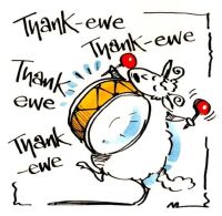 Thank You Card - Don't Be Sheepish, Bang That Drum To Show Your Appreciation!