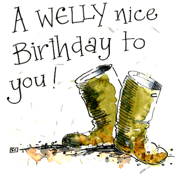 A Welly Nice Birthday To You - Wellington Boot Birthday Card For The Great Outdoors