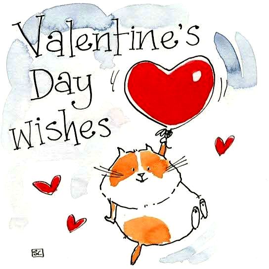 Valentine's Day Wishes Card - Cat with heart shaped balloon