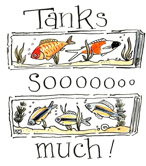 Thank You Card - funny fish tank cards