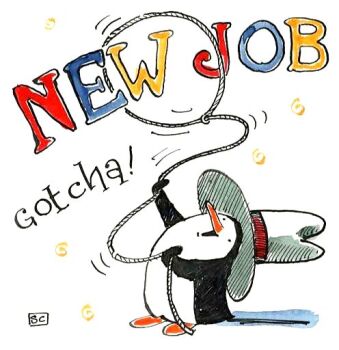 First Job - New Job Penguin Card
