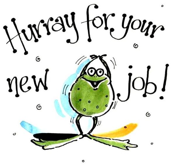 Hurray for Your New Job  - funny Frog Card