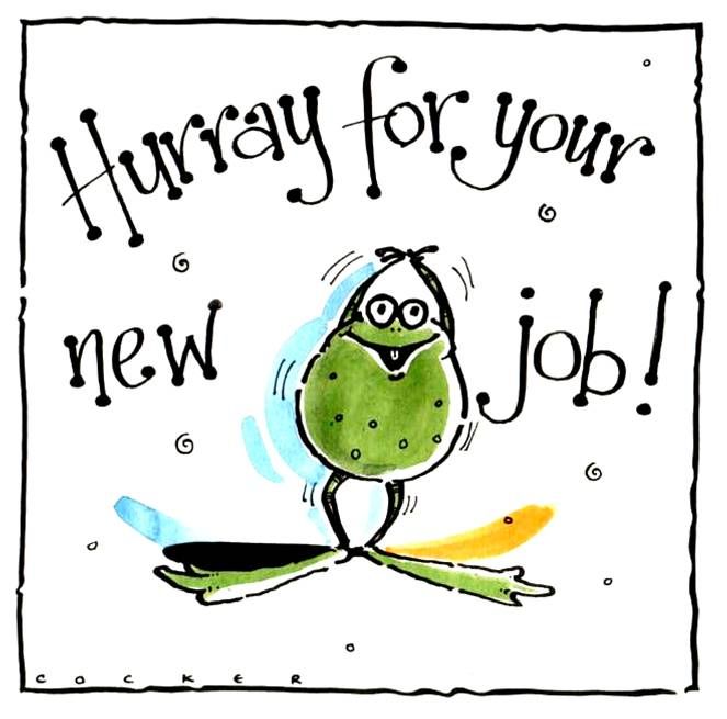 Hurray for Your New Job  - funny Frog Card