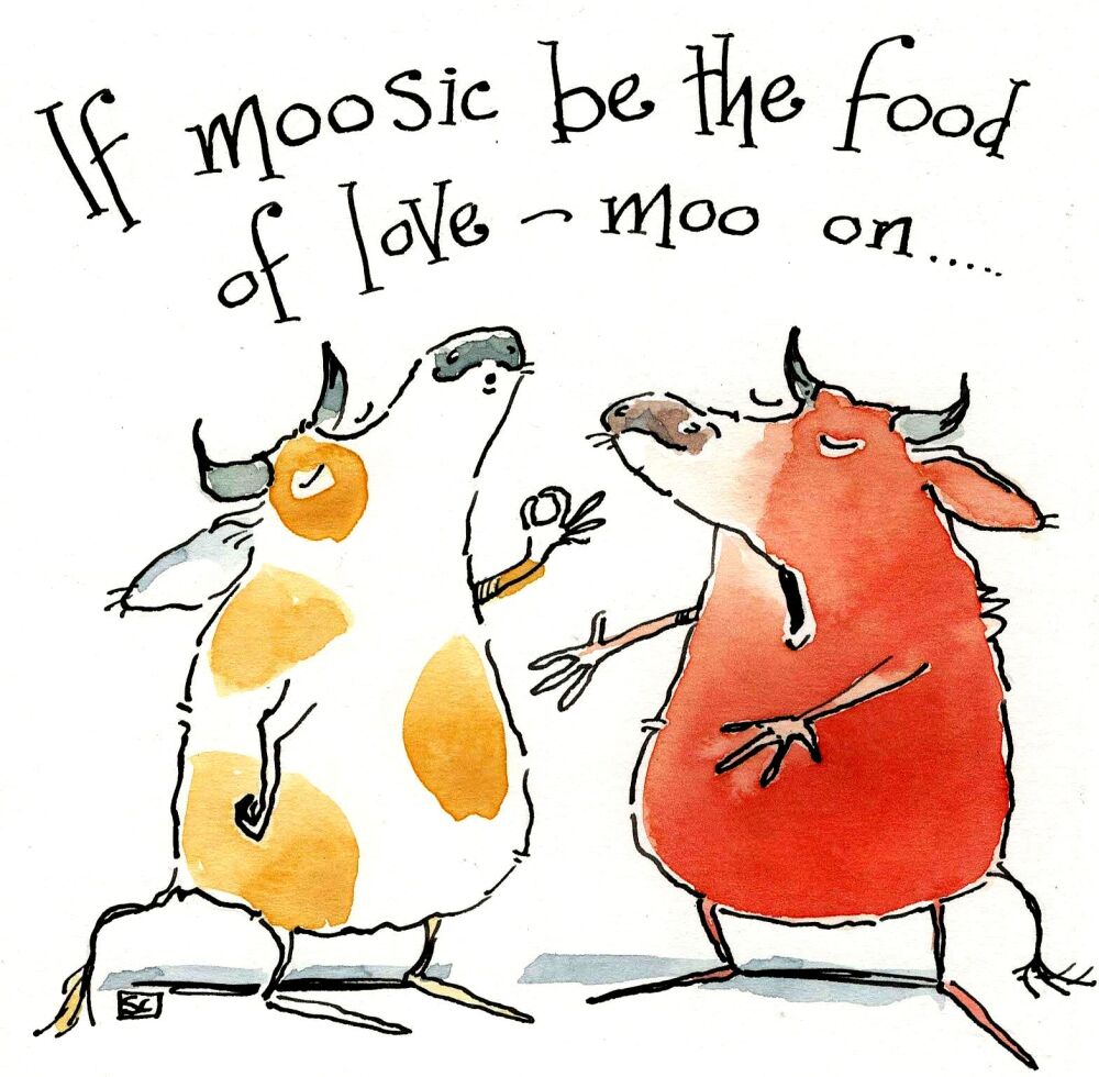If Moosic... Cow Themed Music Card
