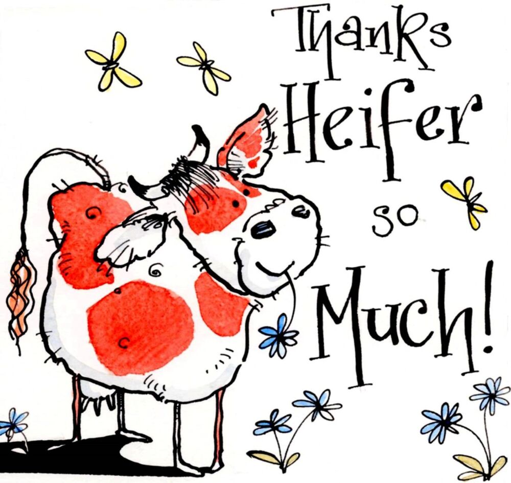 Thank You Card - Thanks Heifer So Much