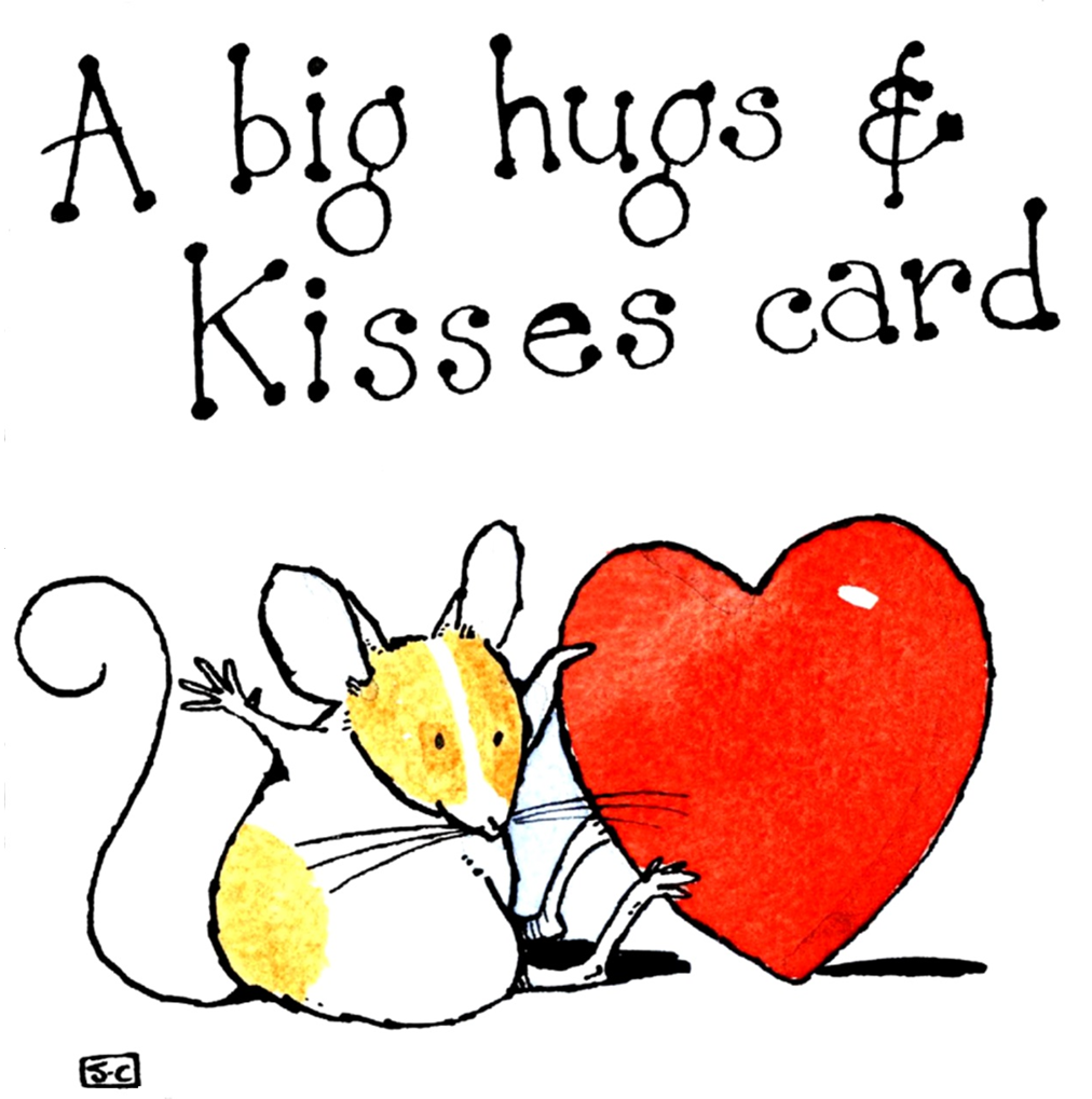 Heart & Mouse Big Hugs & Kisses Card