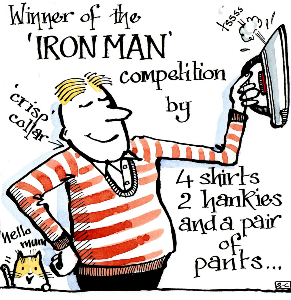 Iron Man card design with man with iron