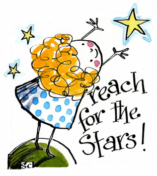 Good luck - Reach For The Stars  Card - From starting school to retirement and beyond!