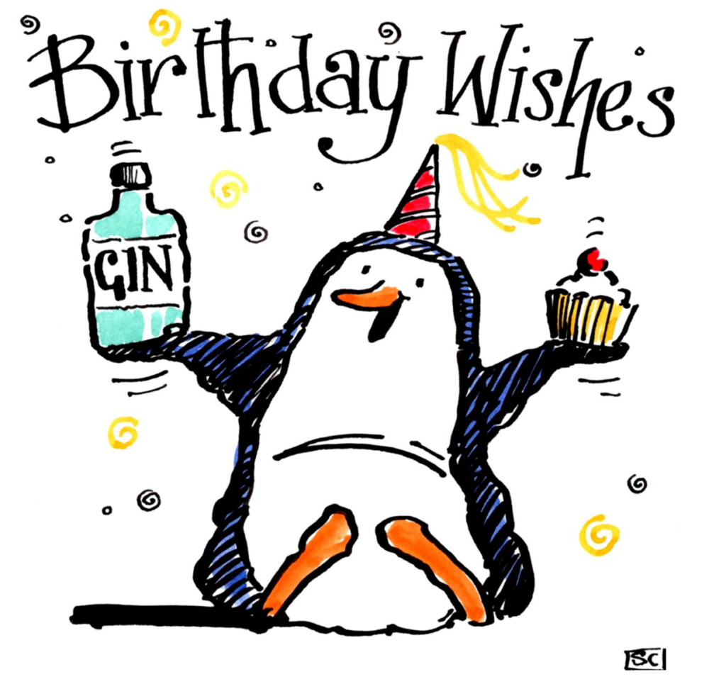 <!00400>Happy Birthday Gin - Card